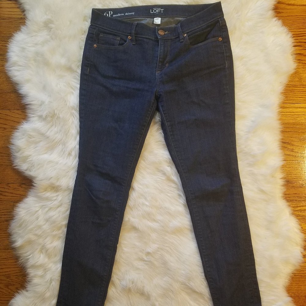 Loft 6P Modern Skinny Jean Dark Wash